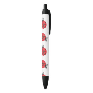 Cute Lady Bug Pattern Black Ink Pen