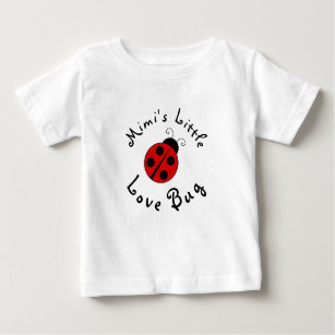 Cute Lady Bug Personalised Mimi's Little Love Bug Baby T-Shirt