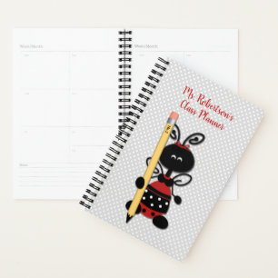 Cute Lady Bug Teacher Daily Planner