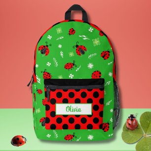 Cute Lady Bugs Personalised Printed Backpack