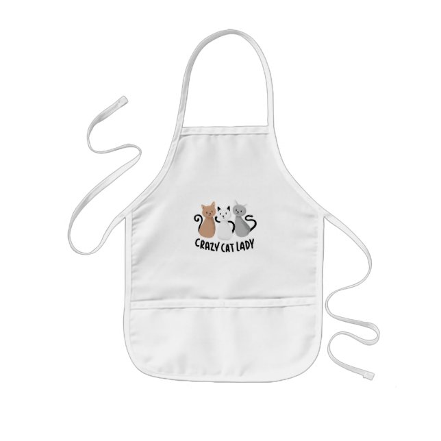 Cute Lady Cats Saying Design Kids Apron (Front)