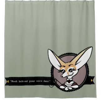 CUTE LADY FENNEC FOX SHOWER CURTAIN