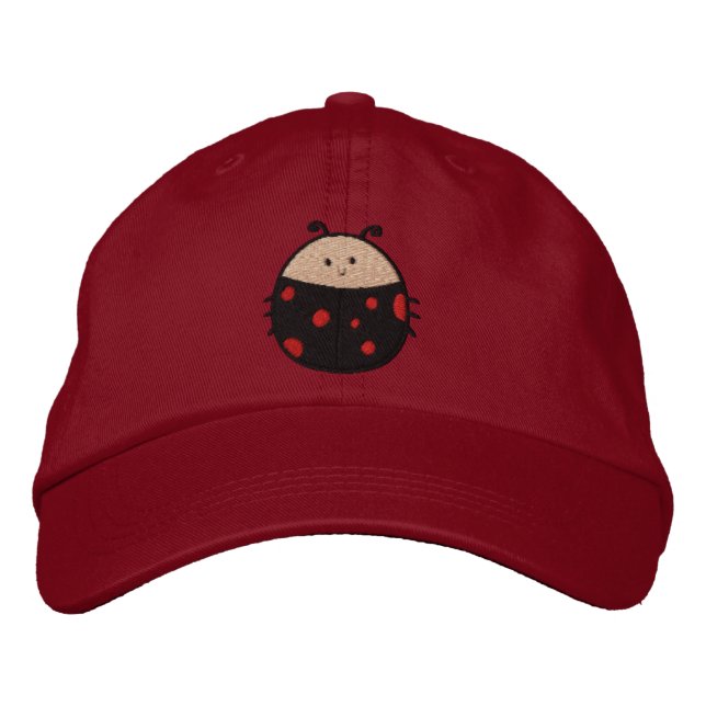 Cute Ladybird Embroidered Hat (Front)