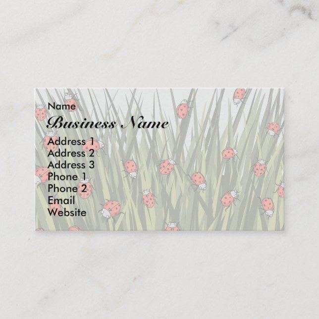 Cute Ladybird ladybugs pattern Business Card (Front)