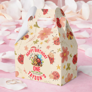 Cute Ladybug 1st Birthday   Bug Theme Party Favour Box