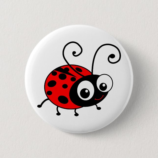 Cute Ladybug 6 Cm Round Badge (Front)