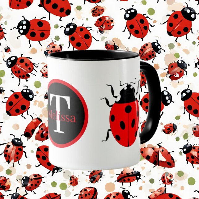 cute ladybug add monogram mug (Creator Uploaded)
