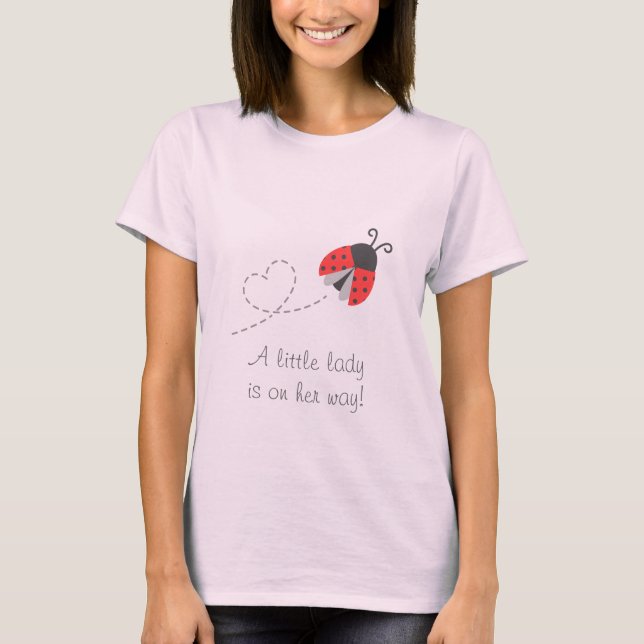 Cute Ladybug, Baby Girl, for Mummy to Be T-Shirt (Front)