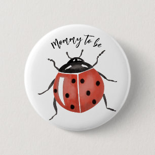 Cute Ladybug Baby Shower 6 Cm Round Badge