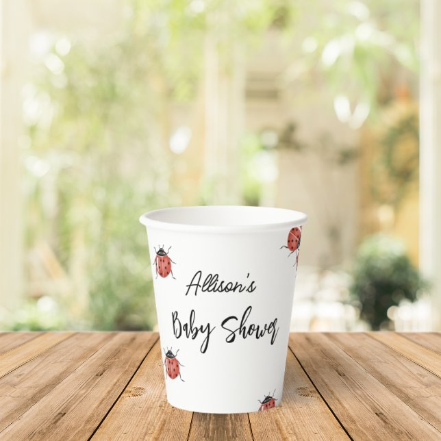 Cute Ladybug Baby Shower Paper Cups (Creator Uploaded)