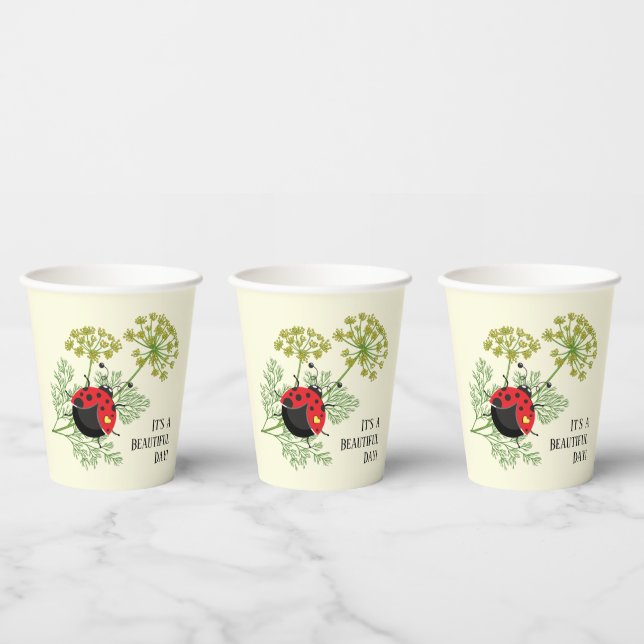 Cute Ladybug | Beautiful Day Paper Cups (Multi)