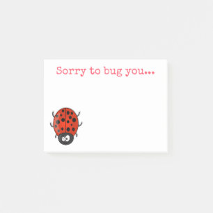 Cute ladybug beetle insect cartoon illustration post-it notes