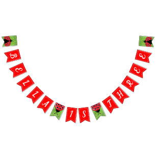 Cute Ladybug Birthday Bunting Flags/Banner