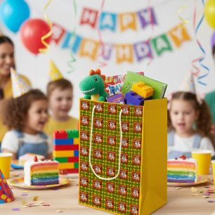 Cute Ladybug Birthday Photo Customizable  Medium Gift Bag