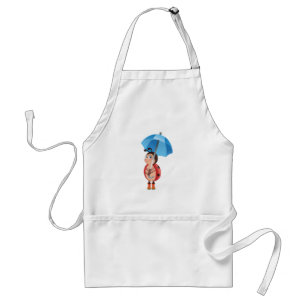 Cute Ladybug Blue Umbrella Rain Boots Standard Apron