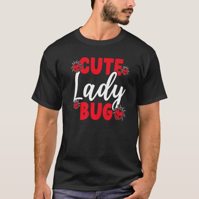 Cute Ladybug Bug Hunter Entomology Insect Catching T-Shirt (Front)