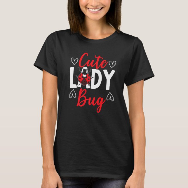 Cute Ladybug Bug Hunter Entomology Insect Catching T-Shirt (Front)