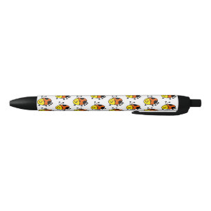 Cute Ladybug Cartoon for Kids and Nature Lovers Black Ink Pen