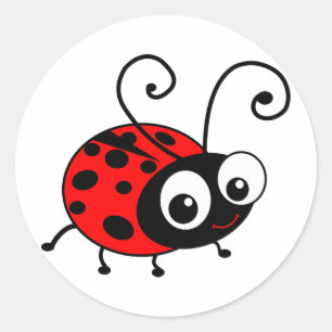 Cute Ladybug Classic Round Sticker