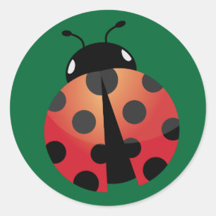 Cute Ladybug Classic Round Sticker