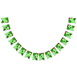 Cute Ladybug & Clover Leaf Happy Birthday Bunting