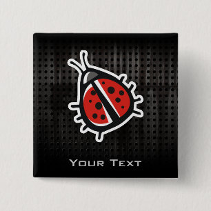 Cute Ladybug; Cool 15 Cm Square Badge