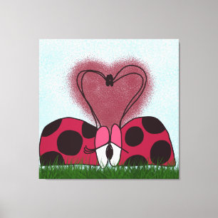 Cute Ladybug Couple Canvas Print