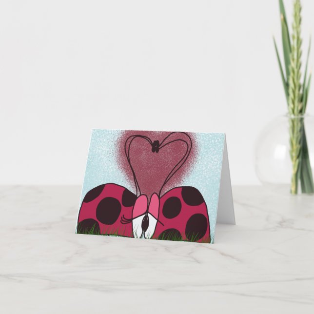Cute Ladybug Couple  Card (Front)