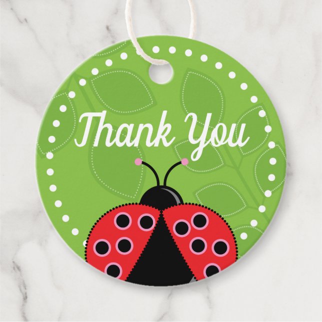 Cute Ladybug Design Favour Tag (Front)