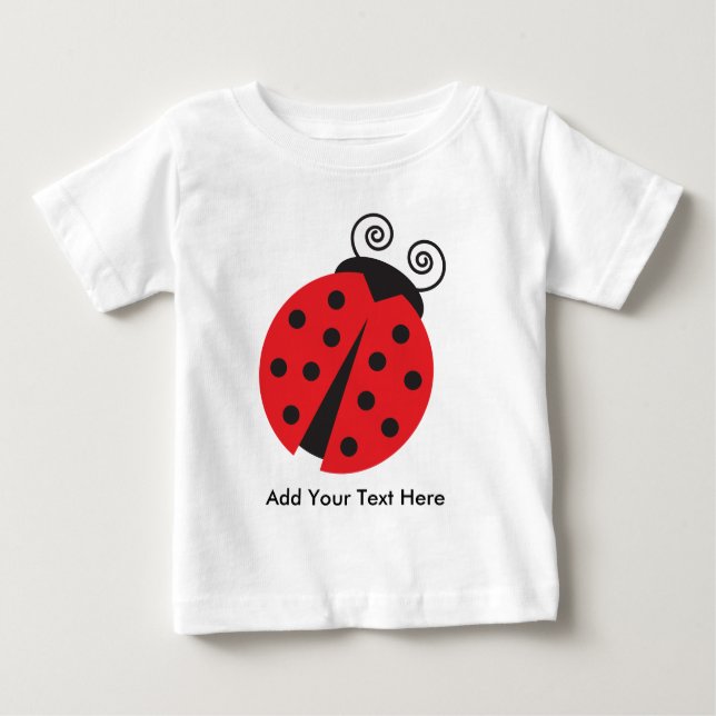 Cute Ladybug Drawing Baby T-Shirt (Front)