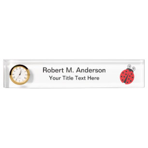 Cute Ladybug Drawing Nameplate