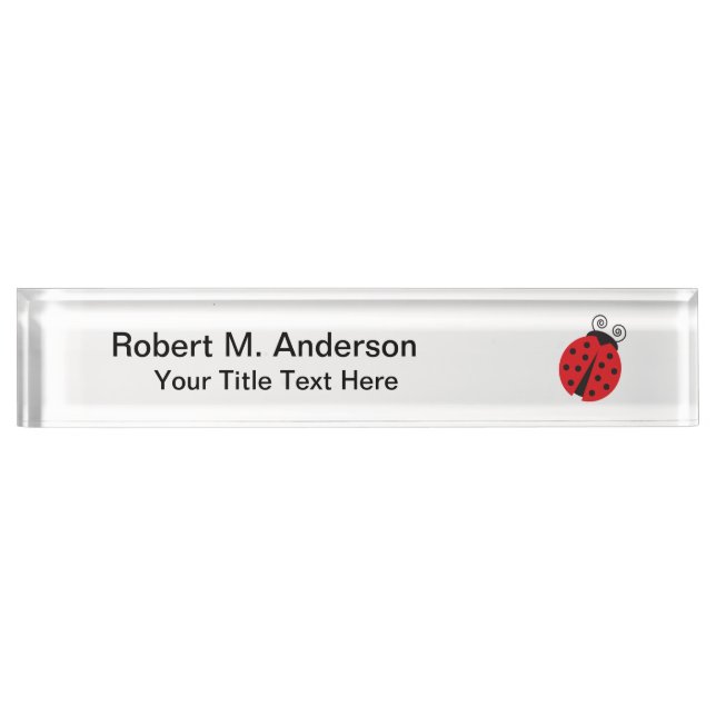 Cute Ladybug Drawing Nameplate (Front)