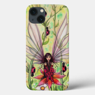 Cute Ladybug Fairy Fantasy Illustration iPhone 13 Case