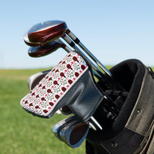 Cute Ladybug Floral Seamless Pattern Golf Head Cover