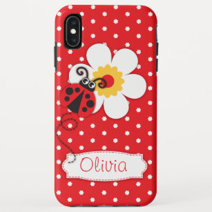 Cute ladybug girls name red Case-Mate iPhone case