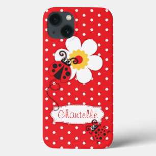 Cute ladybug girls name red iphone 5 case