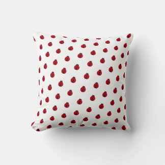 cute ladybug graphic pattern throw pillow