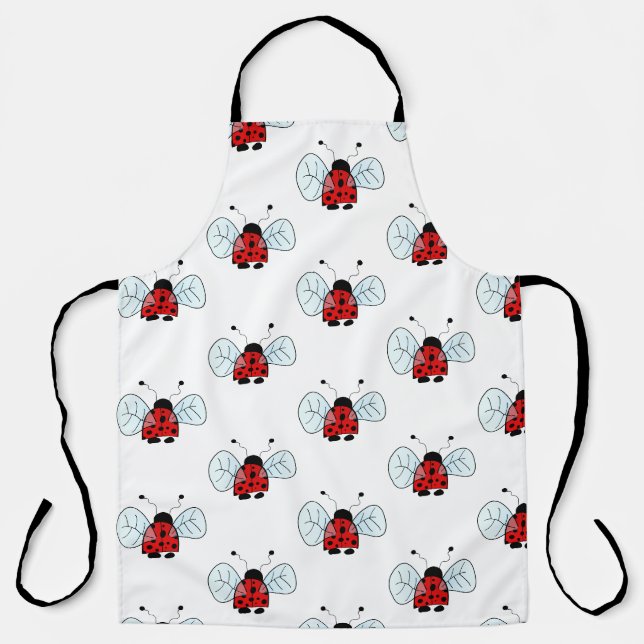 Cute Ladybug Illustration Apron (Front)