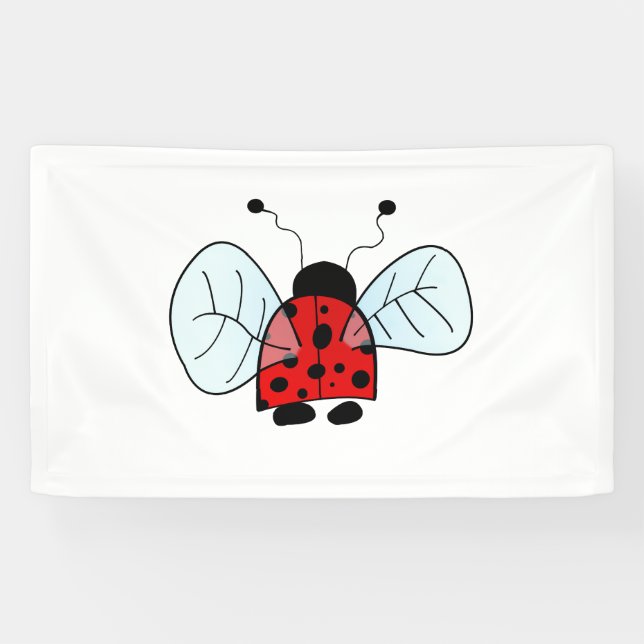 Cute Ladybug Illustration Banner (Horizontal)
