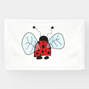 Cute Ladybug Illustration Banner