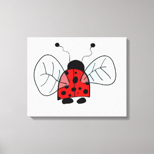 Cute Ladybug Illustration Canvas Print