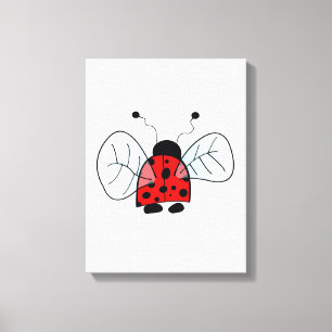 Cute Ladybug Illustration Canvas Print