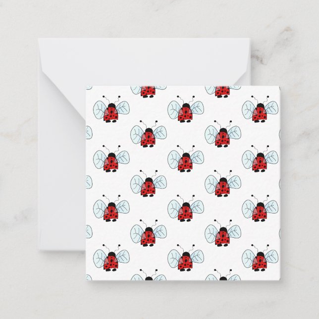 Cute Ladybug Illustration Card (Front)