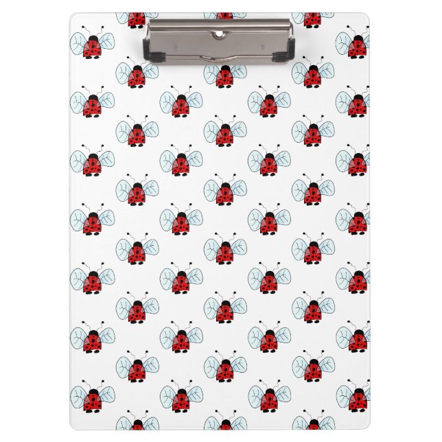 Cute Ladybug Illustration Clipboard (Front)