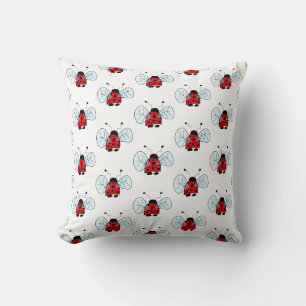 Cute Ladybug Illustration Cushion