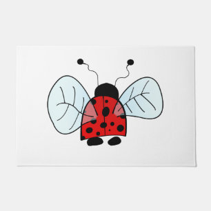 Cute Ladybug Illustration Doormat