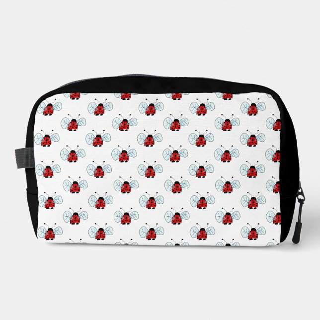 Cute Ladybug Illustration Dopp Kit (Front)