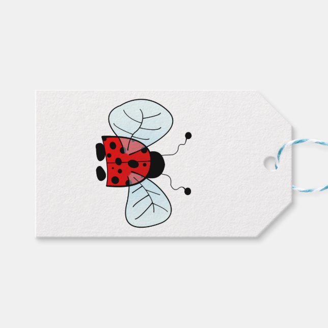 Cute Ladybug Illustration Gift Tags (Front (Horizontal))