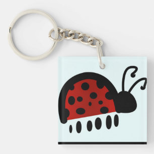 Cute Ladybug Illustration Key Ring