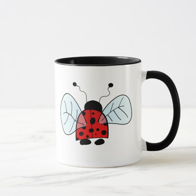 Cute Ladybug Illustration Mug (Right)